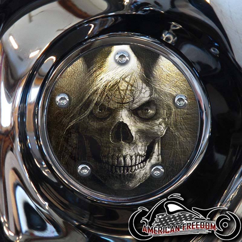 Custom Timing Cover - Skull With Hair